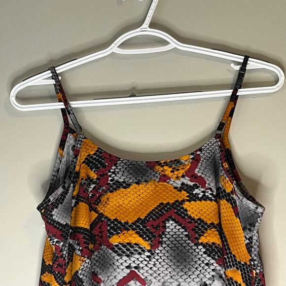 Allison Joy Sheer Gray / Black / Orange / Maroon Spaghetti Strap Tank Top SZ S - Picture 7 of 11